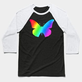 Rainbow Butterfly Silhouette Baseball T-Shirt